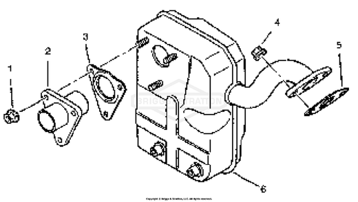Muffler Diagram and Parts List for 1504-2  Briggs and Stratton Generator